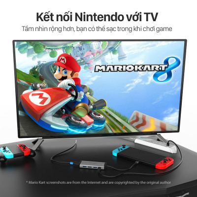 Cáp chuyển đổi Type-C sang HDMI + 3 cổng USB 3.0 + Type-C PD  Vention CNBHB - hàng chính hãng