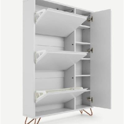 Tủ giày xoay 3 hộc 1 cánh cửa mở Tundo KT Ngang 90 x Sâu 25 x Cao 130cm