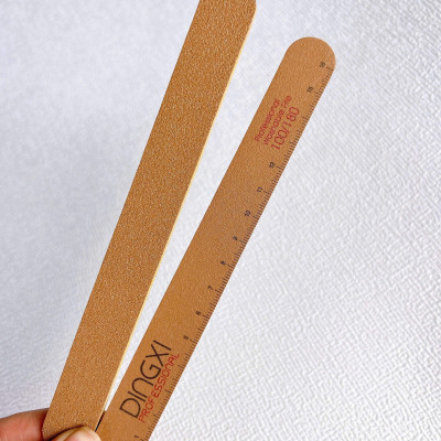 Dũa DINGXI Có Thước Đo Loại Dày Nhiều Form Vuông, Thẳng, Bầu, Kim Cương Màu Nâu Da Bò Cao Cấp Có Kẻ Vạch Làm Nail Chuyên Nghiệp