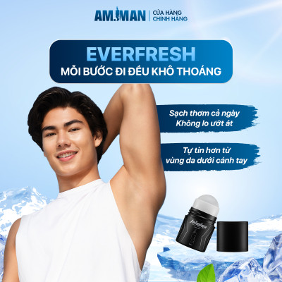 Lăn khử mùi AM MAN Am EverFresh 50ml khử mùi, khô thoáng, kiểm soát mồ hôi suốt ngày dài