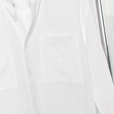 Áo sơ mi nam vảo Linen thoáng mát, cáo cấp cổ tàu form rộng tay dài 2 túi MS06