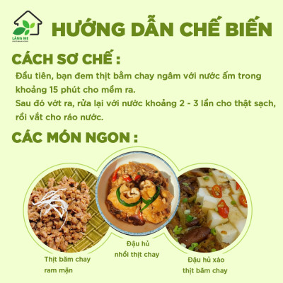 Thịt Bằm Chay Loại Ngon ( 1 Kg ) Thực Phẩm Chay Ngon Thành Phần Tự Nhiên Không Chất Bảo Quản Không Biến Đổi Gen Sườn Non Chay Làng Me