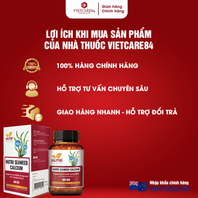 Bộ 3 Hộp Viên Uống Canxi hữu cơ nhập khẩu chính hãng Nutri Seaweed Calcium 60 viên