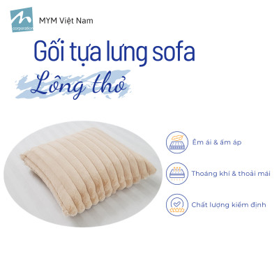 Gối Tựa Lưng, Trang Trí Sofa Chất Liệu Lông Thỏ Mềm Mại 45x45cm