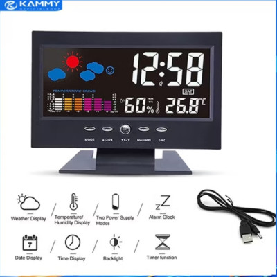 1 ĐỒNG HỒ LED ĐỂ BÀN XEM GIỜ BÁO NHIỆT ĐỘ THỜI TIẾT NGÀY THÁNG NĂM THỨ ĐA NĂNG