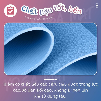 Thảm Tập Yoga Định Tuyến - 2 Lớp Dày 6mm Tặng Kèm Túi - Kích Thước 183x61cm