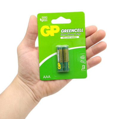 Vỉ 2 Pin Đũa GP Greencell Extra Heavy Duty AAA 1.5V - GP 24G-2U2