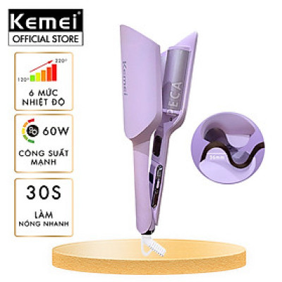 Máy uốn tóc sóng Kemei KM-3119 ion âm điều chỉnh 6 mức nhiệt độ phù hợp với mọi loại tóc - Hàng chính hãng