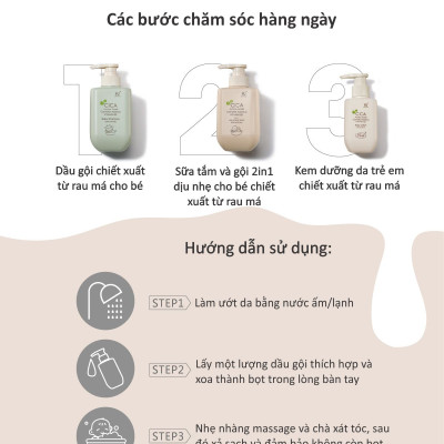 DẦU GỘI DỊU NHẸ CHO BÉ SƠ SINH CHIẾT XUẤT TỪ RAU MÁ KU-PLUS KU1152 - 500ML