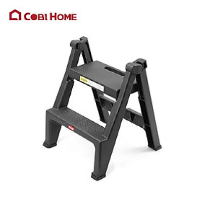 Thang đứng 2 bậc 48x16x65cm TRUST - Nhựa PP bền chắc, gấp gọn tiện lợi, dễ sử dụng - Đen