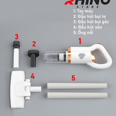 Máy hút bụi cầm tay Rhino VC101 mini gia đình tiện lợi - Hàng chính hãng