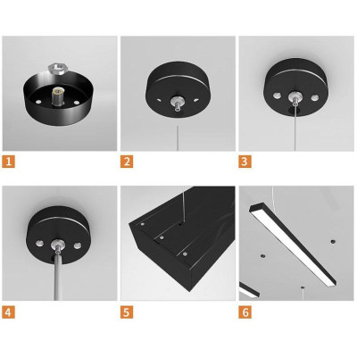 Đèn thả TEZ khung nhôm ánh sáng trắng trang trí văn phòng hiện đại