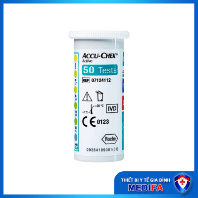 Hộp 50 Que Thử Đường Huyết Accu-Chek Active Có Hút Ẩm Hạn Chế Hư Hỏng Que Thử, Nhập Khẩu Chính Hãng Roche