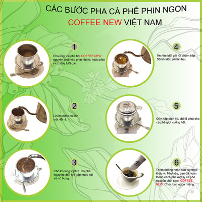 Cà Phê Nguyên Chất Arabica Gói (500g), Dạng Bột Pha Phin, Thơm Thanh Thoát, Thể Chất Nhẹ, Màu Nước Nhạt Coffee New