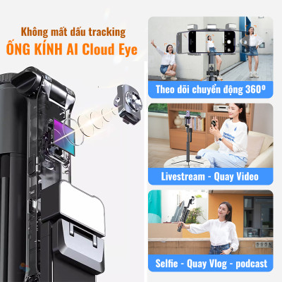 Gậy Quay Video MP19-S thông minh,chụp ảnh, livestream, kim loại bền bỉ, gimbal 360 dõi theo, nâng cấp, hàng chính hãng