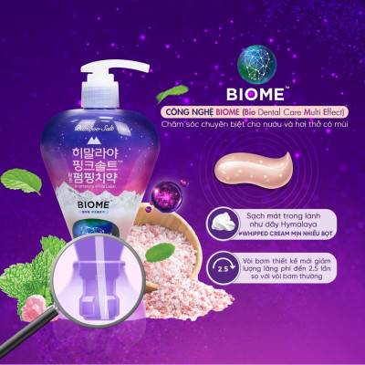 Kem đánh răng Muối Hồng Himalaya Pink Salt BioMe Pumping Hàn Quốc 285g
