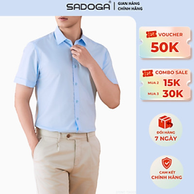 Áo Sơ Mi Nam Sadoga Chất Liệu Cao Cấp Ngắn Tay,Chất liệu thoáng mát, nhanh khô T9003