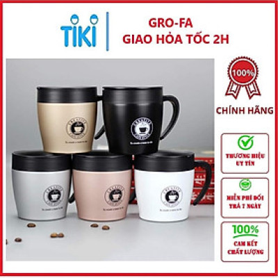 Cốc pha cafe inox 304 Creative 330ml tặng kèm muỗng- Hàng chính hãng 