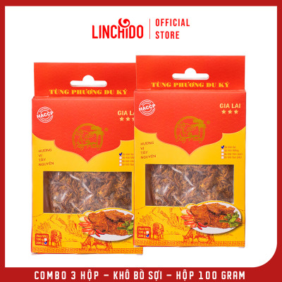 Combo 3 Hộp - Khô Bò Sợi - Tùng Phương Du Ký - Hộp 100 Gram