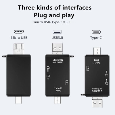 Đầu đọc thẻ nhớ SD, TF chân Type C, USB 3.0 Micro USB / U / Type C / TF / SD Cho Điện Thoại / Laptop - Hàng Nhập Khẩu