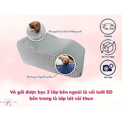 Gối Chống Giãn Tĩnh Mạch Kê Cao Chân Giúp Giảm Tê Buốt, Phù Nề Chân Và Vọp Bẻ - Vải Lưới 5D Thoáng Mát