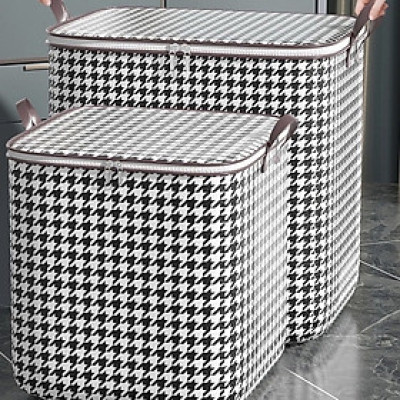 Giỏ Đựng  Quần Áo Sọc Caro Trắng Đen – Đựng Chăn Màn, Gối, Quần Áo  Tiện Dụng