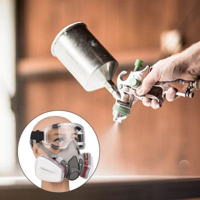 Trọn Bộ Mặt Nạ Chống Độc 3M 6200 Kèm Kính (Phun Thuốc Trừ Sâu, Phun Sơn, Chống Khói Bụi Mịn Và Hóa Chất)