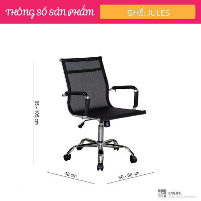 Ghế xoay văn phòng lưng trung bọc lưới SMLIFE Jules