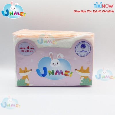 Bịch 10 Chiếc Khăn Xô, Khăn sữa 4 Lớp xuất Nhật Unmei 100% cotton 25x35cm