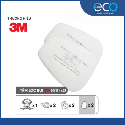 Bộ mặt nạ phòng độc 3M 6100/6200 với phin lọc 6003 kết hợp tấm lọc bụi 5N11 cùng nắp giữ 501 (7 món)