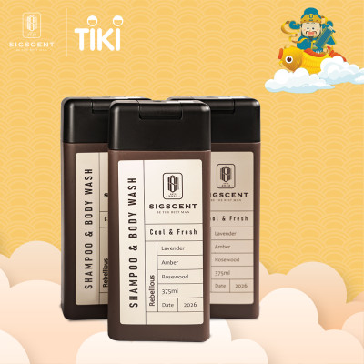 Sữa tắm dầu gội cho nam hương nước hoa 375ml Rebellious thương hiệu SIGSCENT- COMBO 3