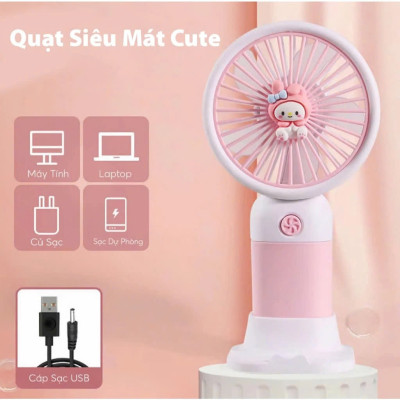 Mùa Hè Quạt Nhỏ Cầm Tay Di Động Quạt Mini Sạc Tích Điện Với Quạt Làm Mát Gió - Giao Màu Ngẫu Nhiên