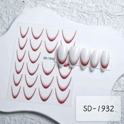 Sticker Dán Móng Tay Decal Làm Nail, Màu Ombre Gradient Tự Dính, Tạo French Tip Siêu Hot Dòng Thanh Trượt Móng Tay