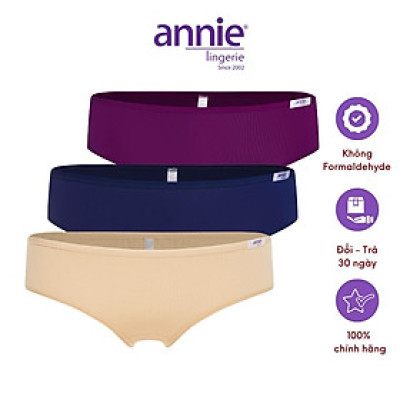 Combo 3 quần lót nữ trơn thun lạnh, lưng thấp cao cấp annie 4534 ôm sát cơ thể, không cộm, cấn, trẻ trung, mềm mịn