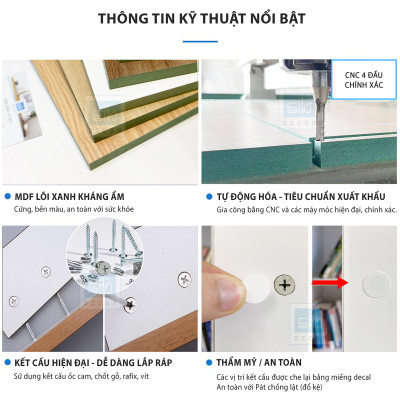 Bộ Bàn Phấn Trang Điểm Phong Cách Bắc Âu Với Chân Gỗ Hiện Đại SIB Decor BTD09 (Không Kèm Ghế)