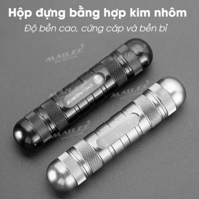Vá Lụi Mini Xe đạp cho lốp xe không săm bỏ túi CB-9904 chất liệu nhôm nguyên khối, chắc chắn, chiều dài chỉ 9.6cm (tặng kèm thêm 5 sợi vá)  - Mai Lee