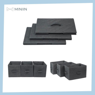 Combo 3 Hộp Vải Đựng Đồ Dùng Đa Năng – Túi Vải Thụy Điển Không Nắp Bộ 3 Chiếc Sang Trọng, Đẳng Cấp - Tiện Ích - Hàng Chính Hãng MINIIN