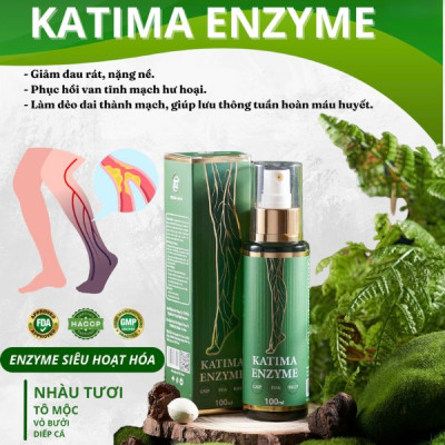 Xịt giãn tĩnh mạch Katima Enzyme - Đẩy lùi suy giãn tĩnh mạch - hộp 100ml