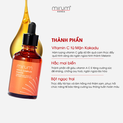 Tinh chất VITAMIN C sáng da, xóa nám và tàn nhang Ampoule Vitamin C Mirum 50ml