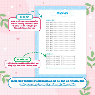 Sách - Đề Ôn Luyện Và Tự Kiểm Tra Toán + Tiếng Việt Lớp 2 - Combo 4 Cuốn - Megabook