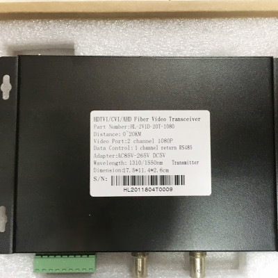 Bộ chuyển đổi video sang quang 2 kênh GNETCOM HL-2V1D-20T/R-1080P (2 thiết bị,2 adapter,Cổng điều khiển) - Hàng Chính Hãng