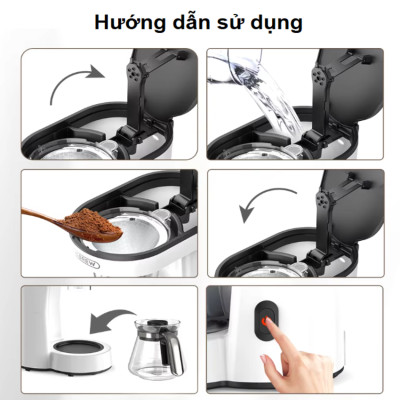 Máy pha cà phê, pha trà tự động Drip thương hiệu HiBREW H12 - Dung tích 750ml - Công suất 700W - Hàng chính hãng
