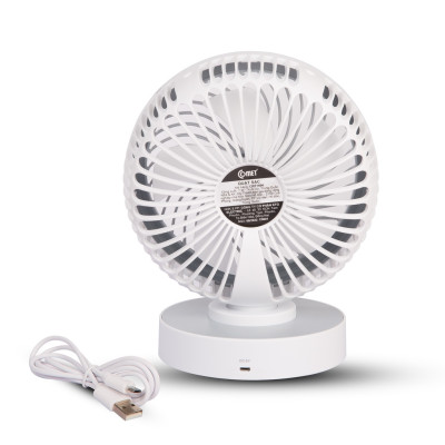 Quạt Sạc Tích Điện Để Bàn Đa Năng COMET CRF1506 7W, 4 Cấp Độ Gió, Xoay 90 Độ, 2 pin rời 18650 Lithium 1500mAh Để Bàn Văn Phòng hàng chính hãng