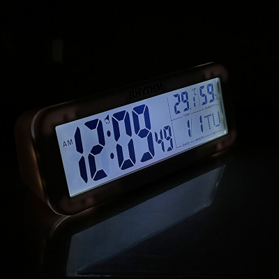 Đồng hồ để bàn báo thức Rhythm LCT107NR03 – KT 14.8 x 5.7 x 4.7cm / 132g. Vỏ nhựa. Dùng Pin