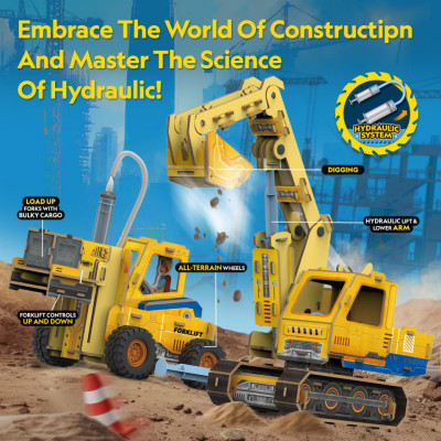 Đồ Chơi Mô Hình Lắp Ráp Máy Xúc Và Xe Nâng Nat Geo STEAM DS1131h