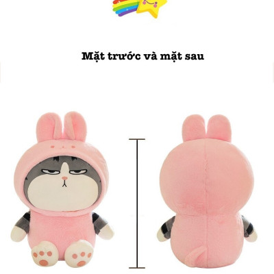 Gấu bông mèo hoàng thượng – Quà tặng thú nhồi bông mèo mặt quạu siêu dễ thương – Size từ 25 đến 60 cm – Gối ôm cho bé ngủ ngon