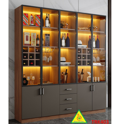 Tủ rượu cánh kính, tủ trưng bày rượu TRK403- Nội thất lắp ráp Viễn Đông ADV