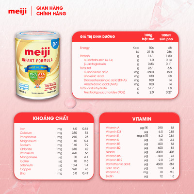 Combo 1 Hộp Sản Phẩm Dinh Dưỡng Công Thức Meiji Infant Formula EZcube (540g) Và 1 Hộp Meiji Infant Formula (800g)