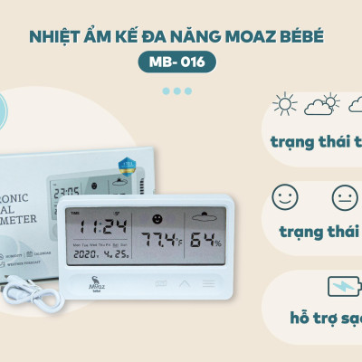 Đồng hồ đo nhiệt độ độ ẩm Moaz Bebe MB-016