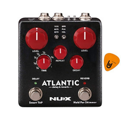 Phơ Đàn Guitar Nux Atlantic Reverb & Delay Pedal NDR-5 (Bàn đạp Fuzz Effect Pedal) - Kèm Móng Gảy DreamMaker